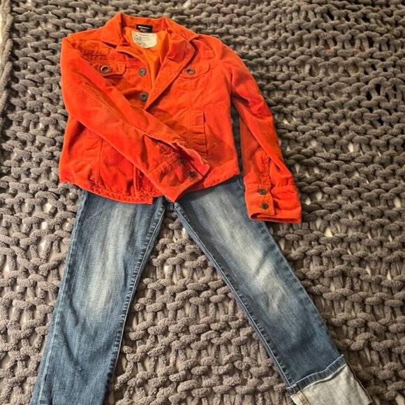 Women's DIESEL Orange Velvet jacket - Picture 7 of 7